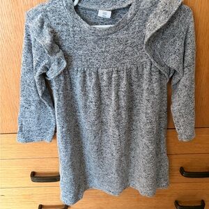 GAP Heather Gray Ruffle Long Sleeve Tee